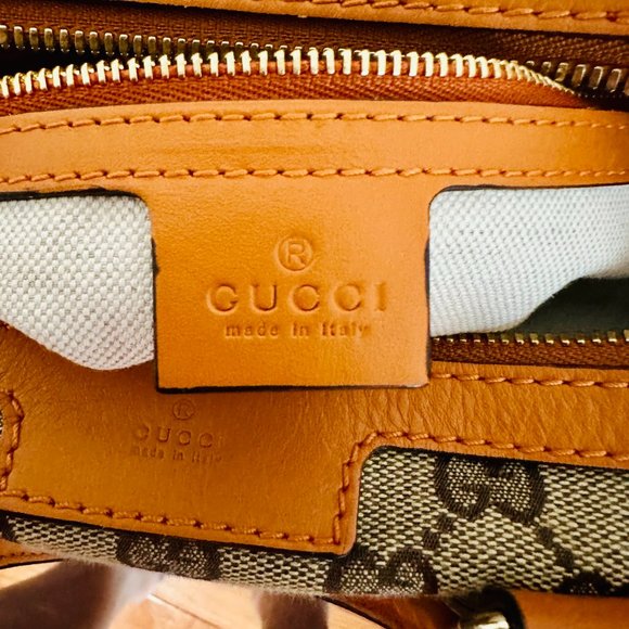 GUCCI SIGNATURE BOSTON BAG WITH DUST BAG MADE IN ITALY - Picture 10 of 15